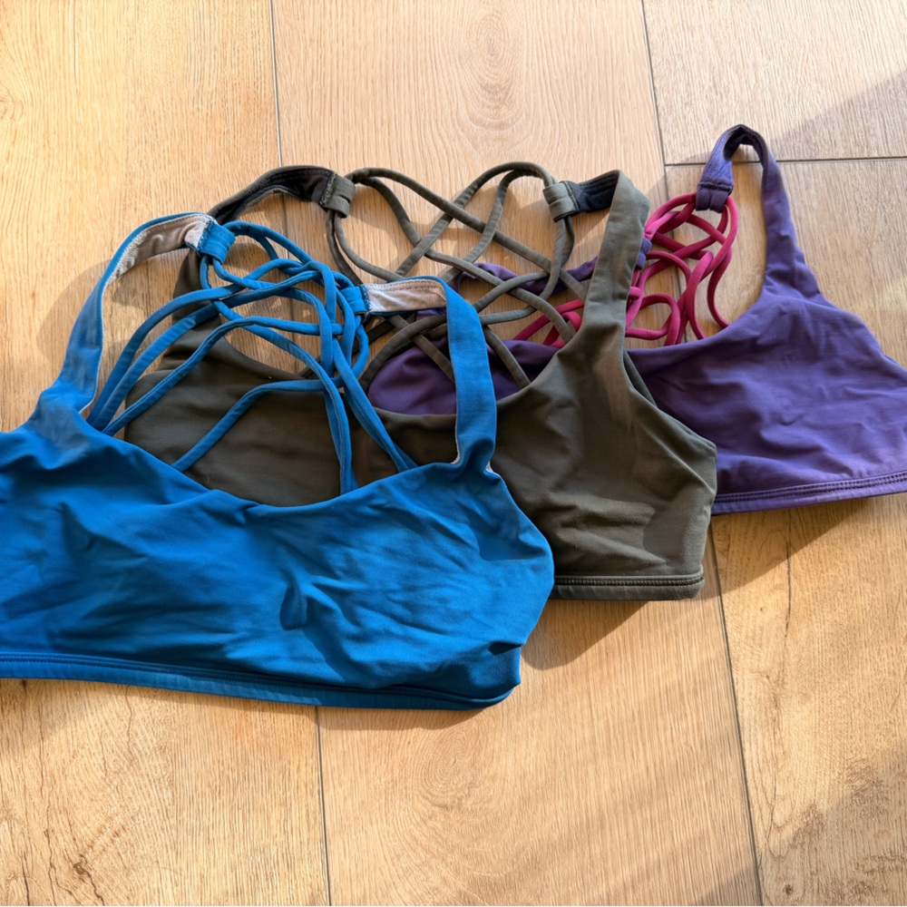 3 lululemon Free to be Wild Sports Bras Sz6